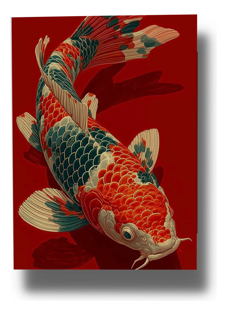 Cuadro Pez Koi 675 40x30 Mdf Memoestampados - Imagen 2