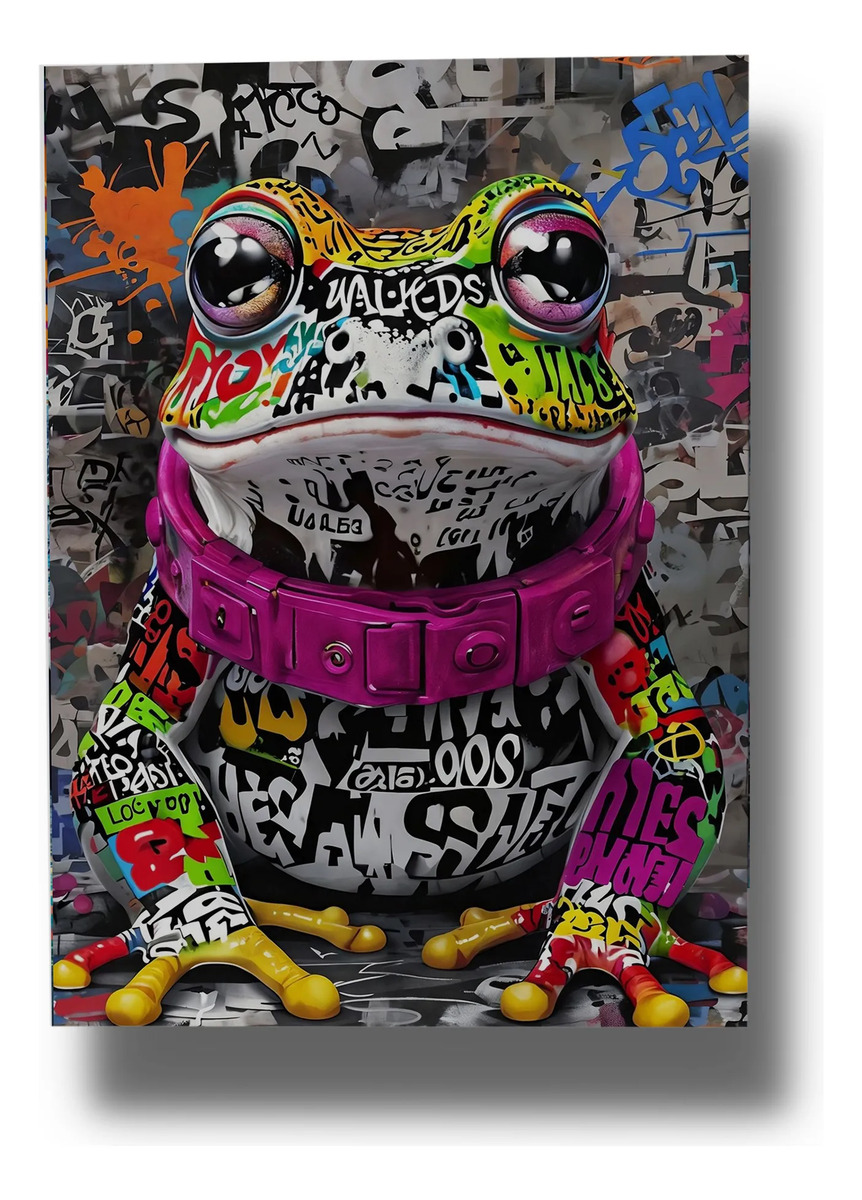 Cuadro Rana Grafitti 753 50x70 Mdf Memoestampados
