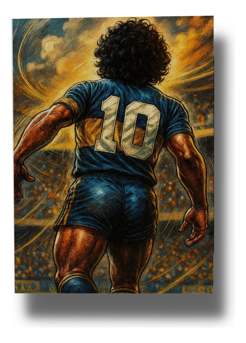 Cuadro Maradona 722 40x30 Mdf Memoestampados