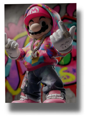 Cuadro Super Mario Graffiti 70 704 50x70 Mdf Memoestampados