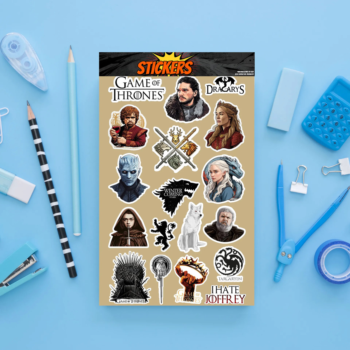 Pack Pegotines Stickers Game Of Thrones Memoestampados - Imagen 2