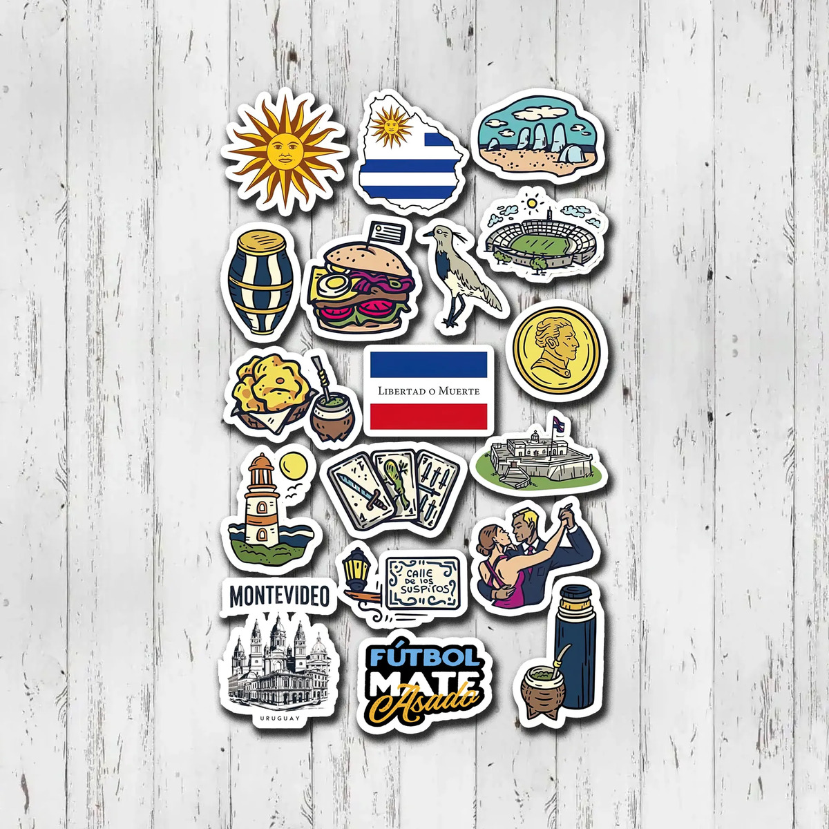 Pack Pegotines Stickers Uruguay Memoestampados - Imagen 4