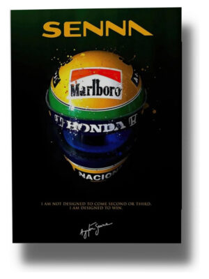 Cuadro Ayrton Senna Casco 737 50x70mdf Memoestampado