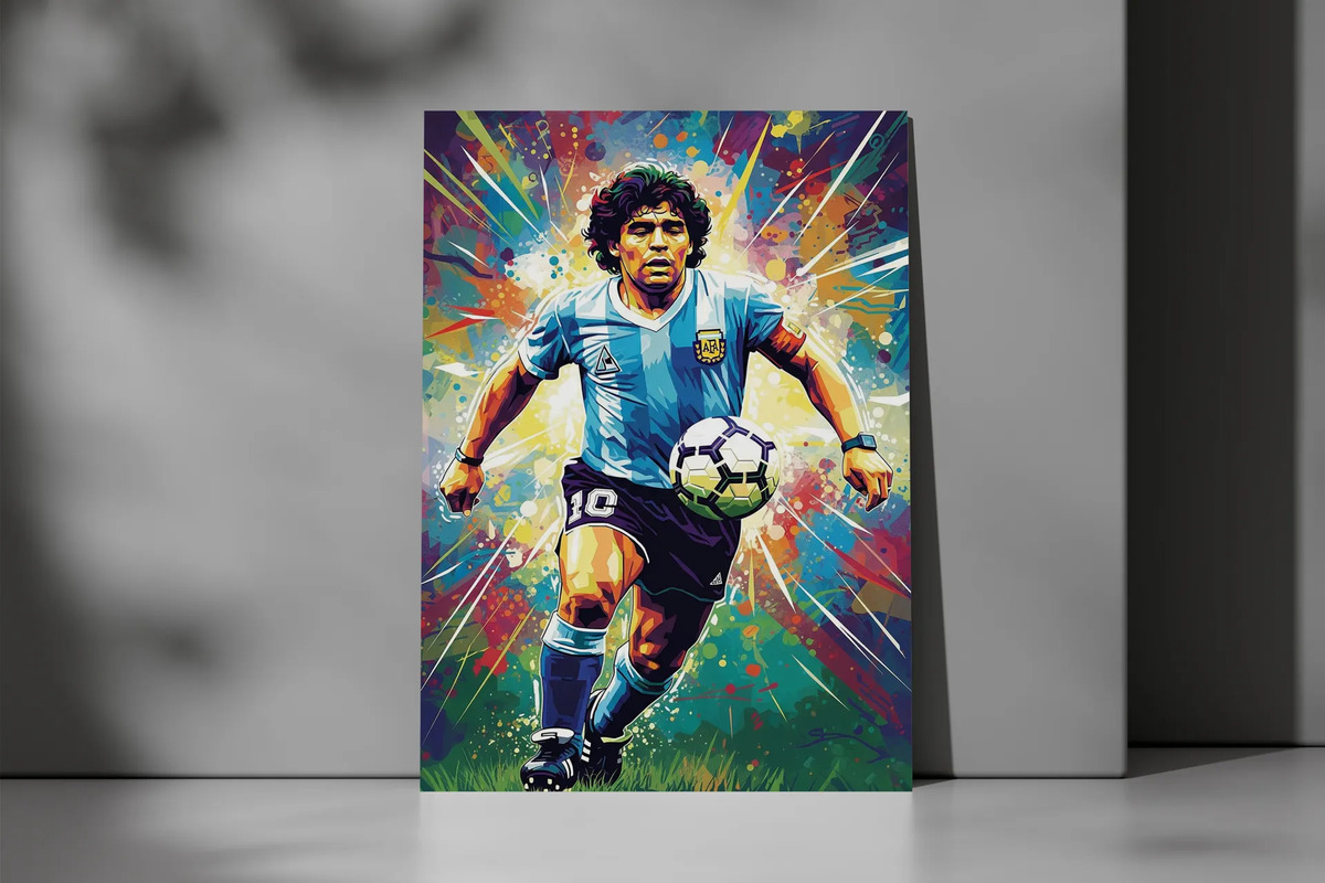 Cuadro Diego Maradona Argentina 714 50x70 Mdf Memoestampados - Imagen 3