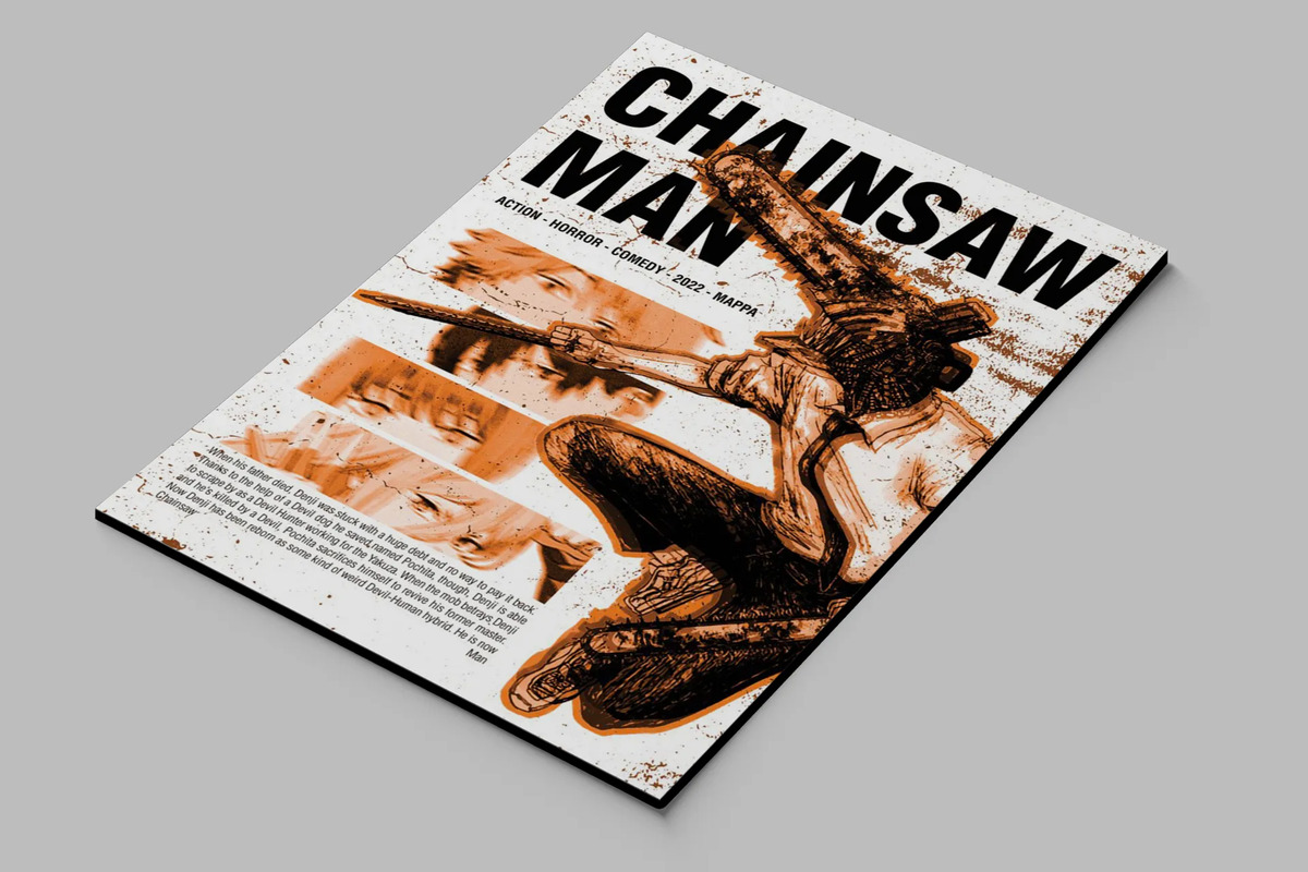 Cuadro Chainsaw Man 710 50x70 Mdf Memoestampados - Imagen 2
