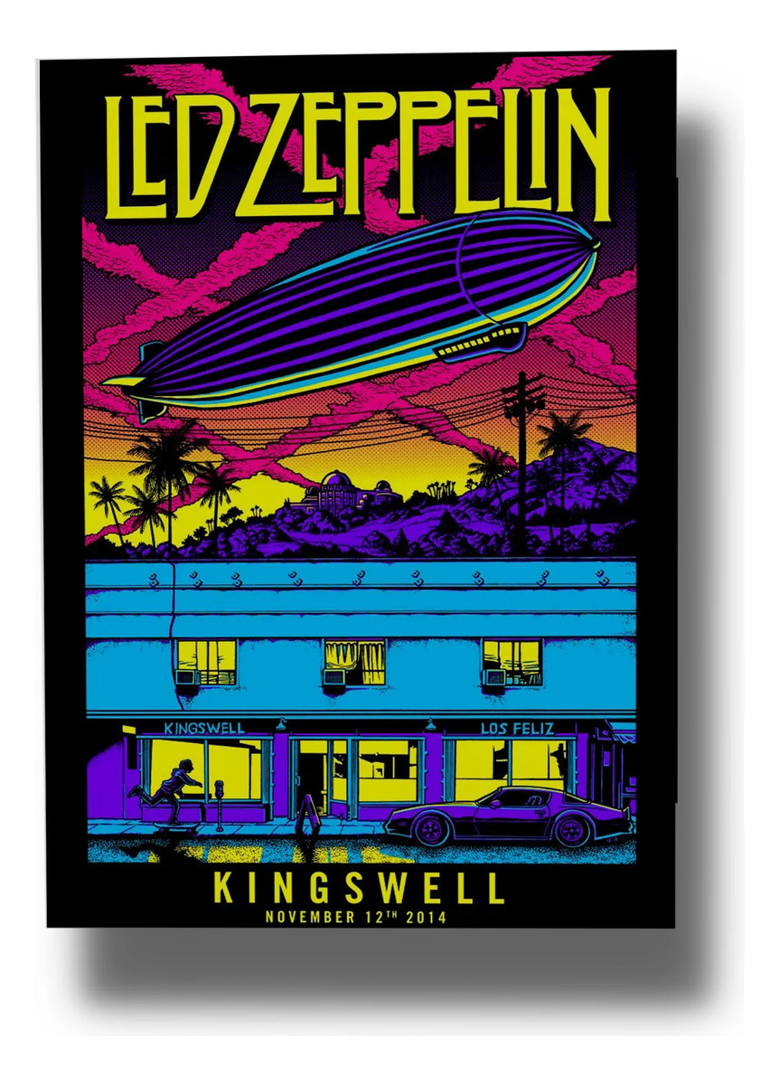 Cuadro Led Zeppelin Kingswell 706 40x30 Mdf Memoestampados