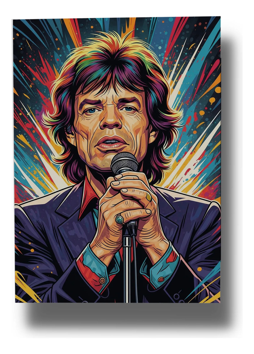 Cuadro Mick Jagger 716 50x70 Mdf Memoestampados