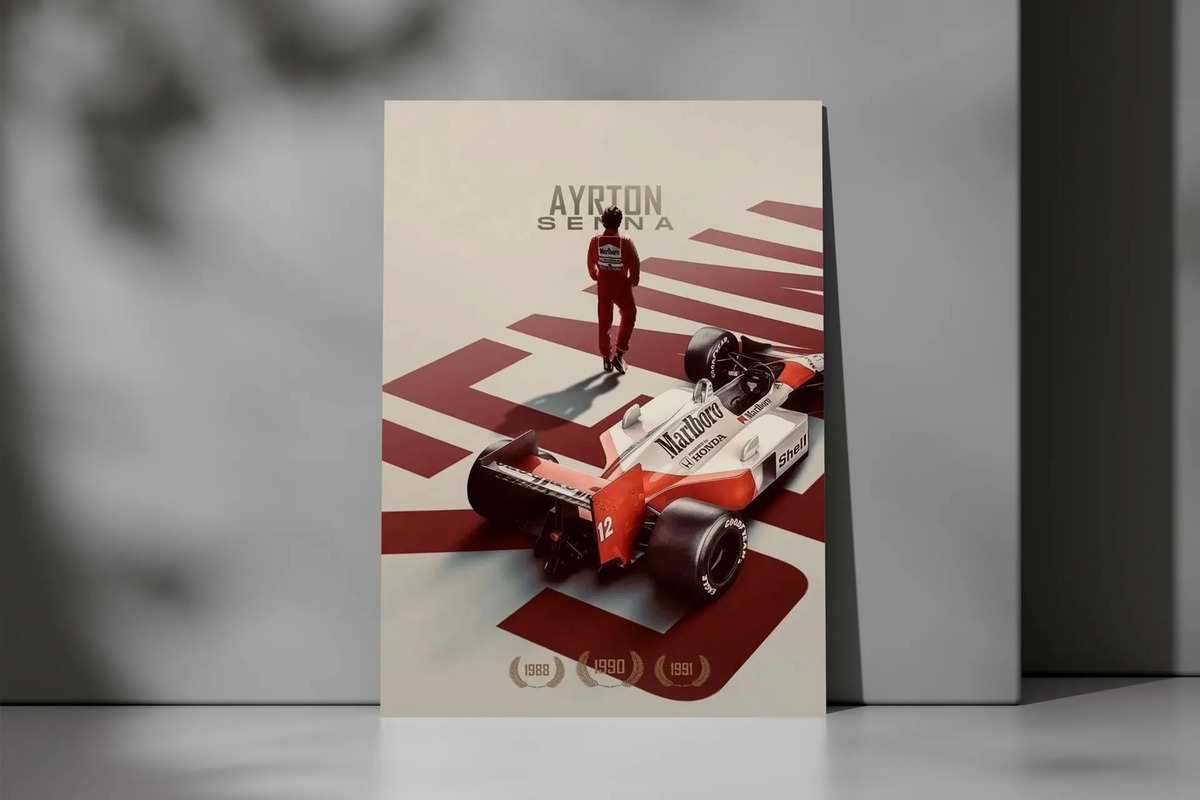 Cuadro Ayrton Senna 786 40x53 Mdf Memoestampados - Imagen 2