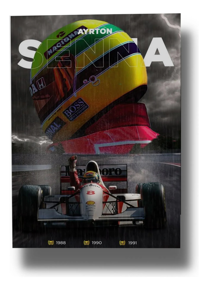 Cuadro Ayrton Senna 797 70x100 Mdf Memoestampados