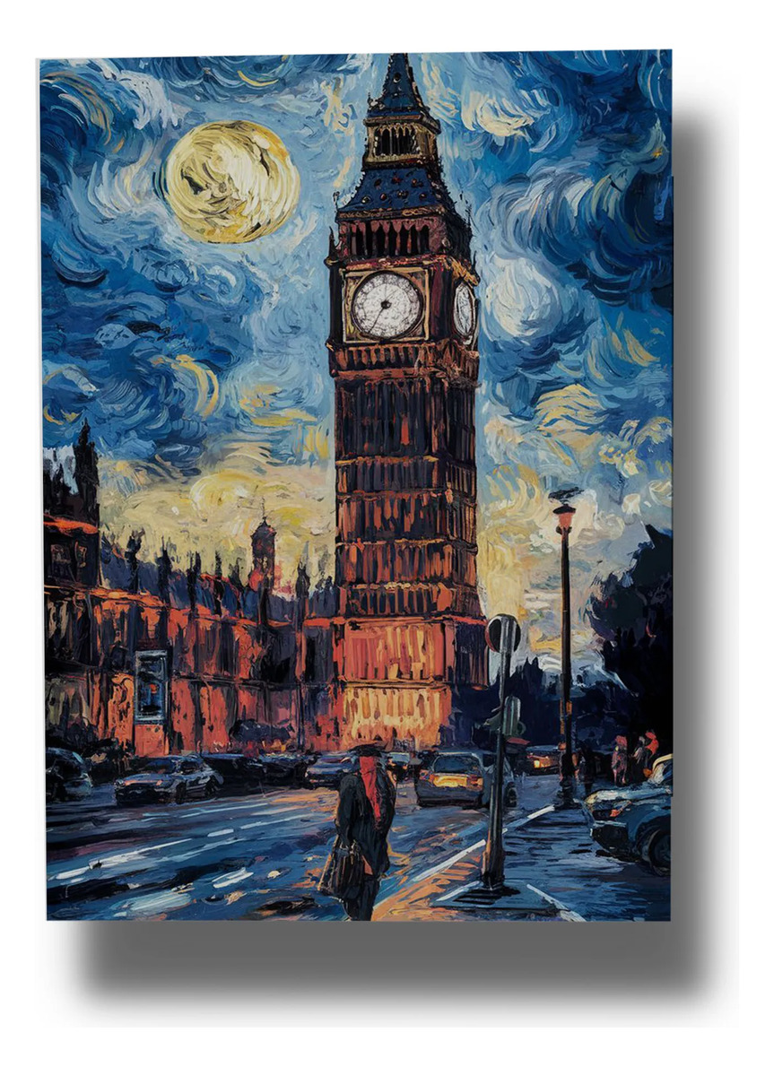 Cuadro Bigben Noche Estrellada 690 70x100 Mdf Memoestampados