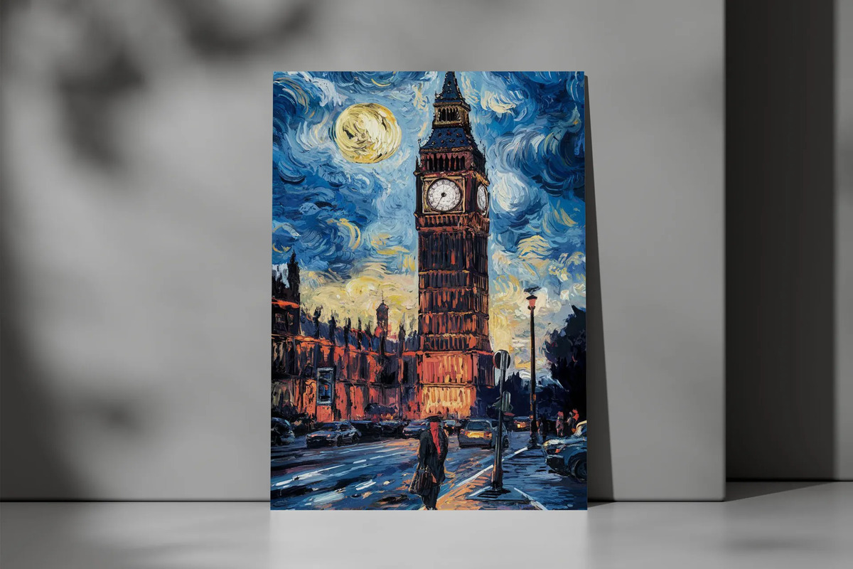 Cuadro Bigben Noche Estrellada 690 70x100 Mdf Memoestampados - Imagen 3