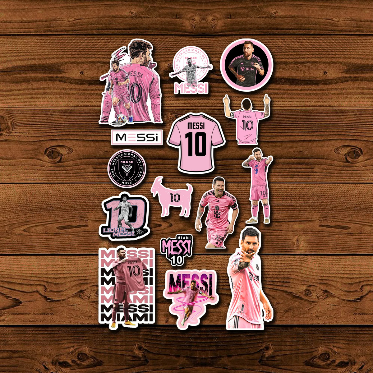 Pack Pegotines Stickers Messi Inter Miami Memoestampados - Imagen 3