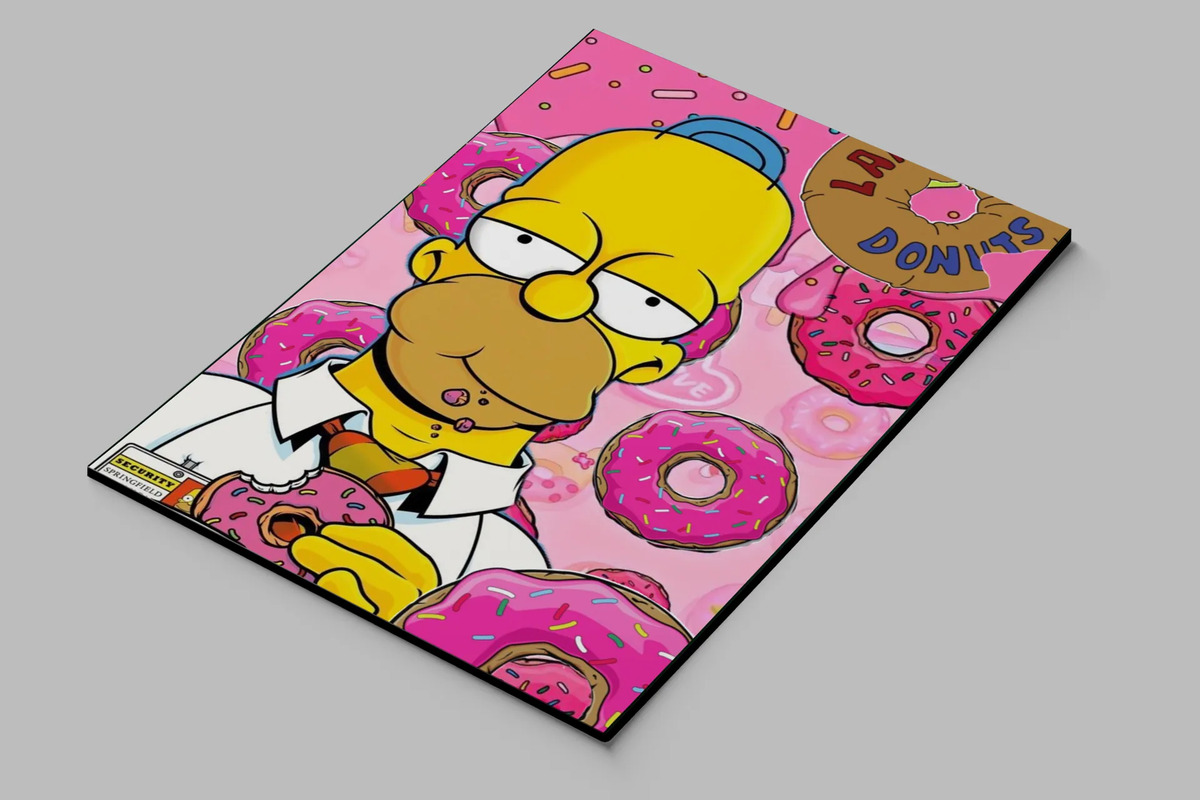Cuadro Homero Donas 730 50x70 Mdf Memoestampados - Imagen 3