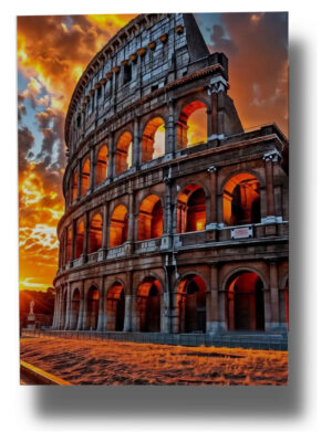 Cuadro Coliseo Romano Atardecer 697 Mdf Memoestampados