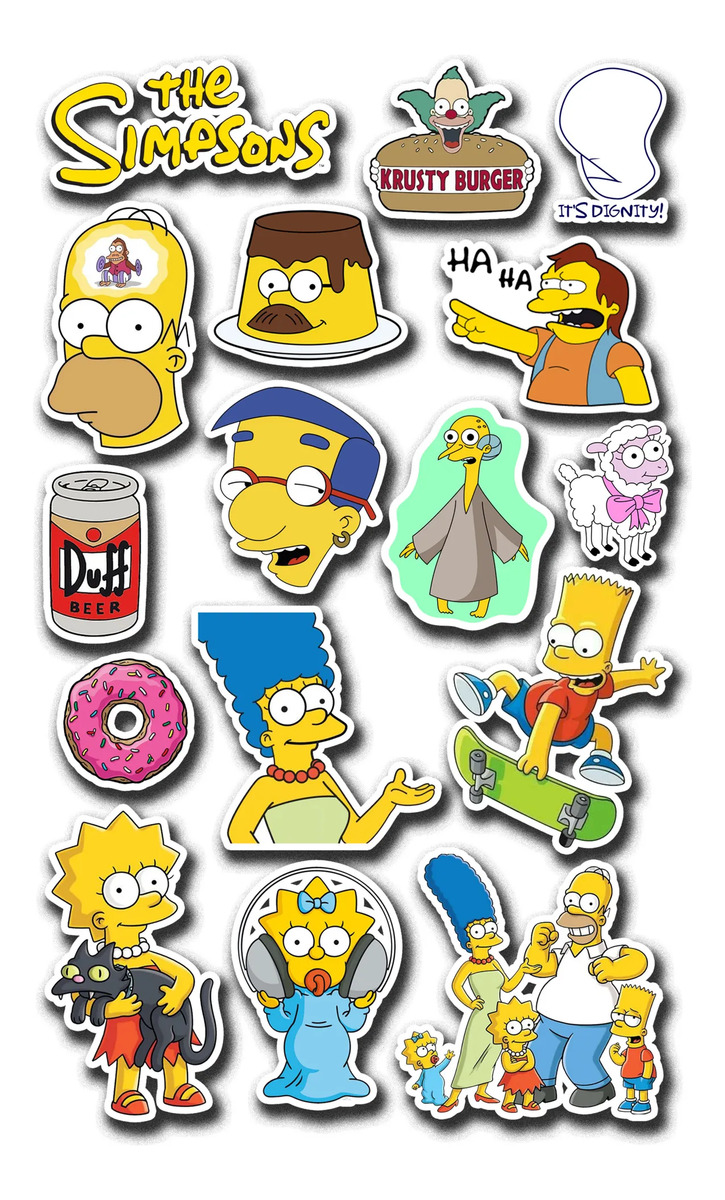 Pack Pegotines Stickers Los Simpsons Memoestampados