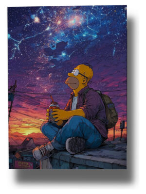Cuadro Homero Galaxia 732 50x70 Mdf Memoestampados