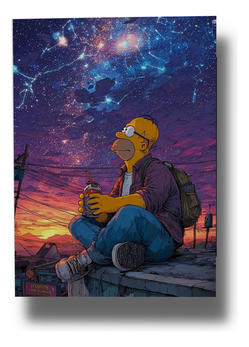 Cuadro Homero Galaxia 732 50x70 Mdf Memoestampados