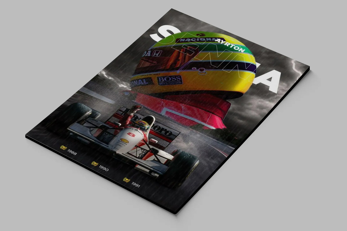 Cuadro Ayrton Senna 797 70x100 Mdf Memoestampados - Imagen 2