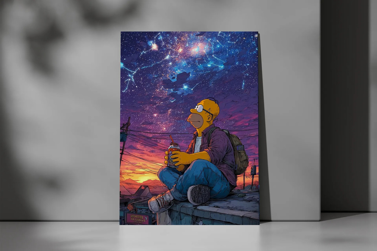 Cuadro Homero Galaxia 732 50x70 Mdf Memoestampados - Imagen 2