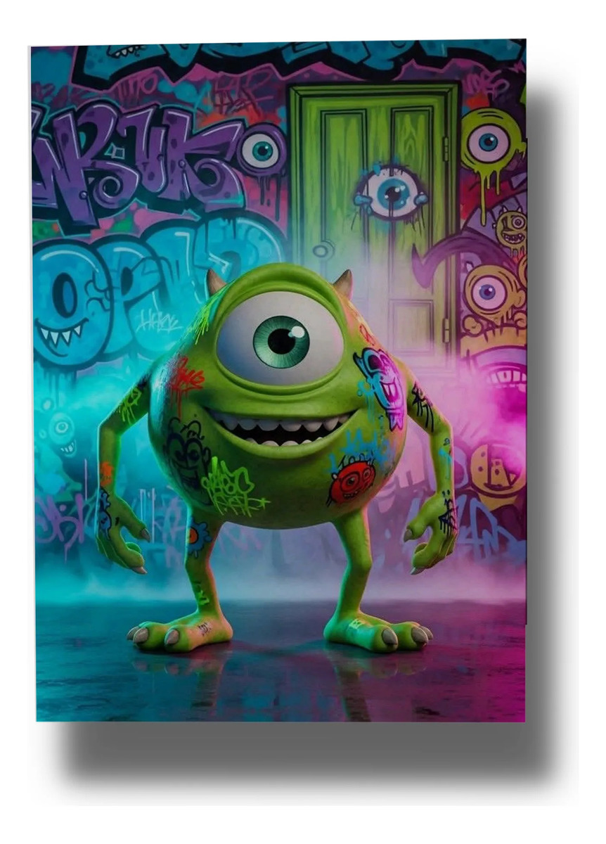 Cuadro Mike Wazowski Monster 762 40x30 Mdf Memoestampados