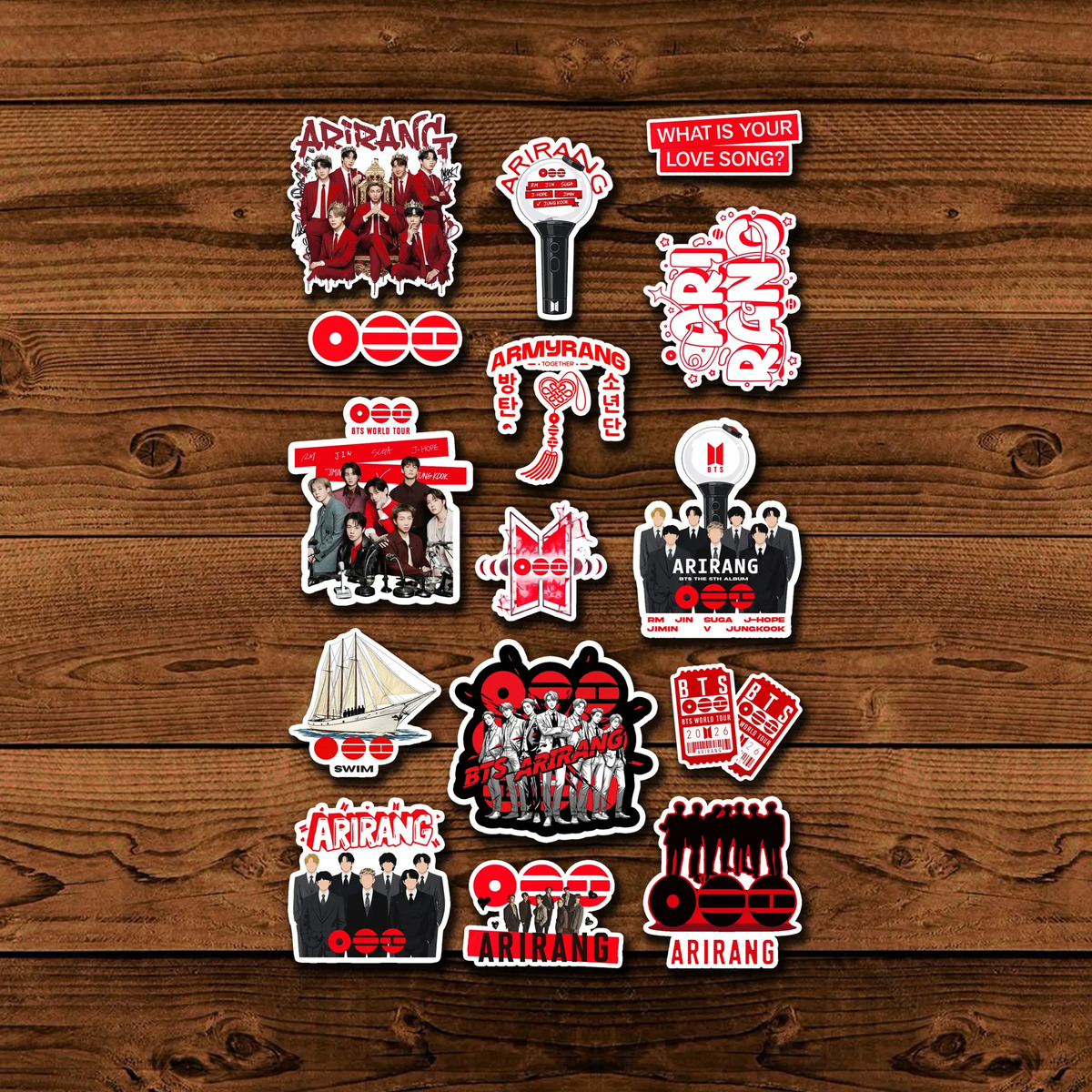 Pack Pegotines Stickers Bts Arirang Memoestampados - Imagen 2