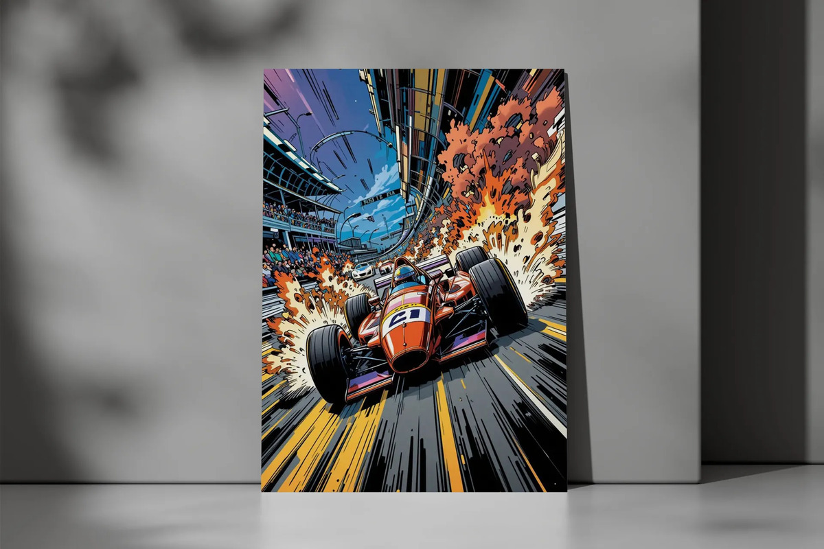 Cuadro Fórmula 1 Cómic 691 50x70 Mdf Memoestampados - Imagen 3