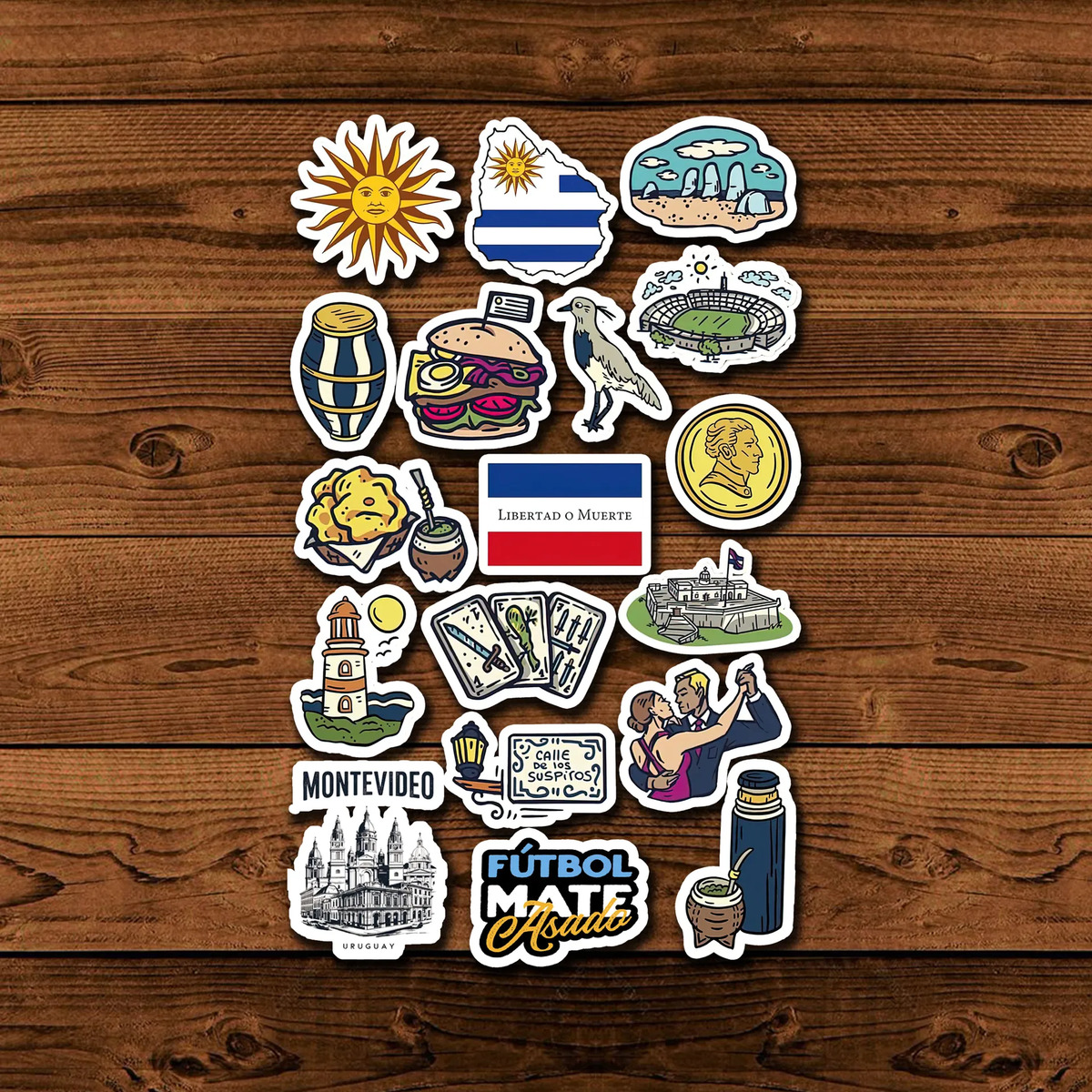 Pack Pegotines Stickers Uruguay Memoestampados - Imagen 3
