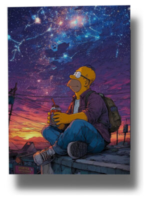 Cuadro Homero Galaxia 732 40x30 Mdf Memoestampados