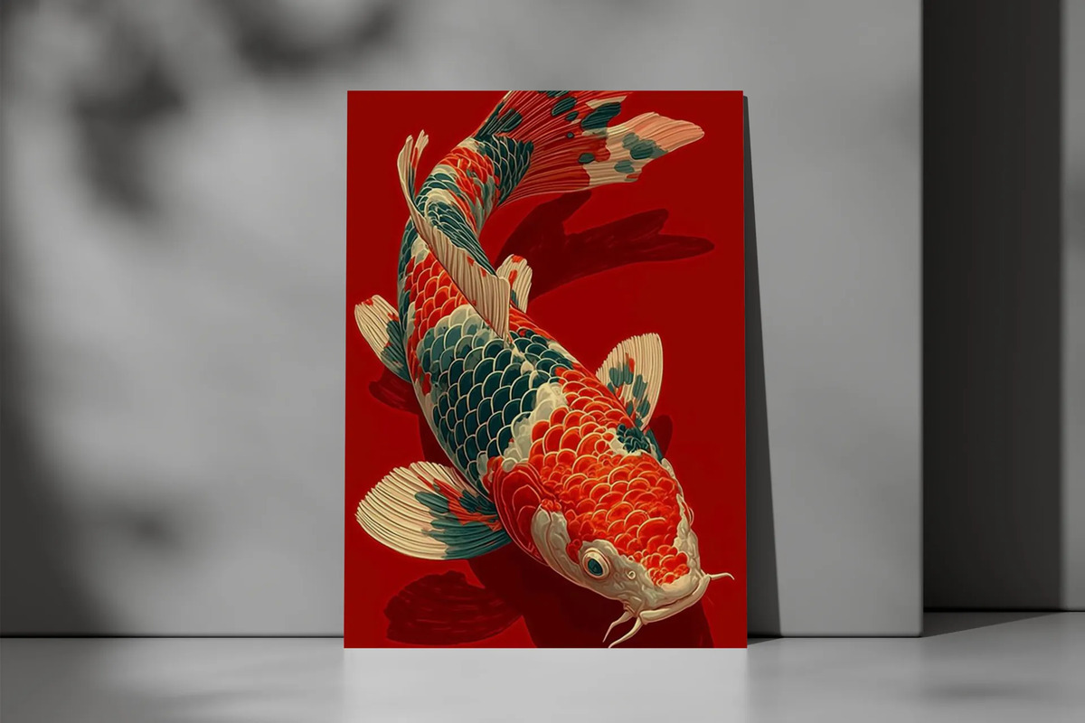 Cuadro Pez Koi 675 70x100 Mdf Memoestampados - Imagen 2