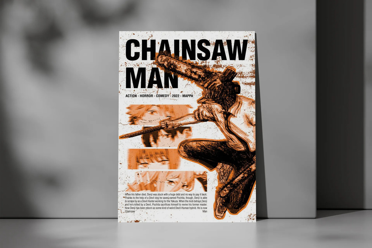 Cuadro Chainsaw Man 710 50x70 Mdf Memoestampados - Imagen 3