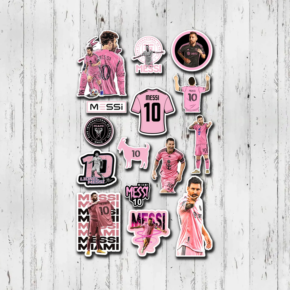 Pack Pegotines Stickers Messi Inter Miami Memoestampados - Imagen 4