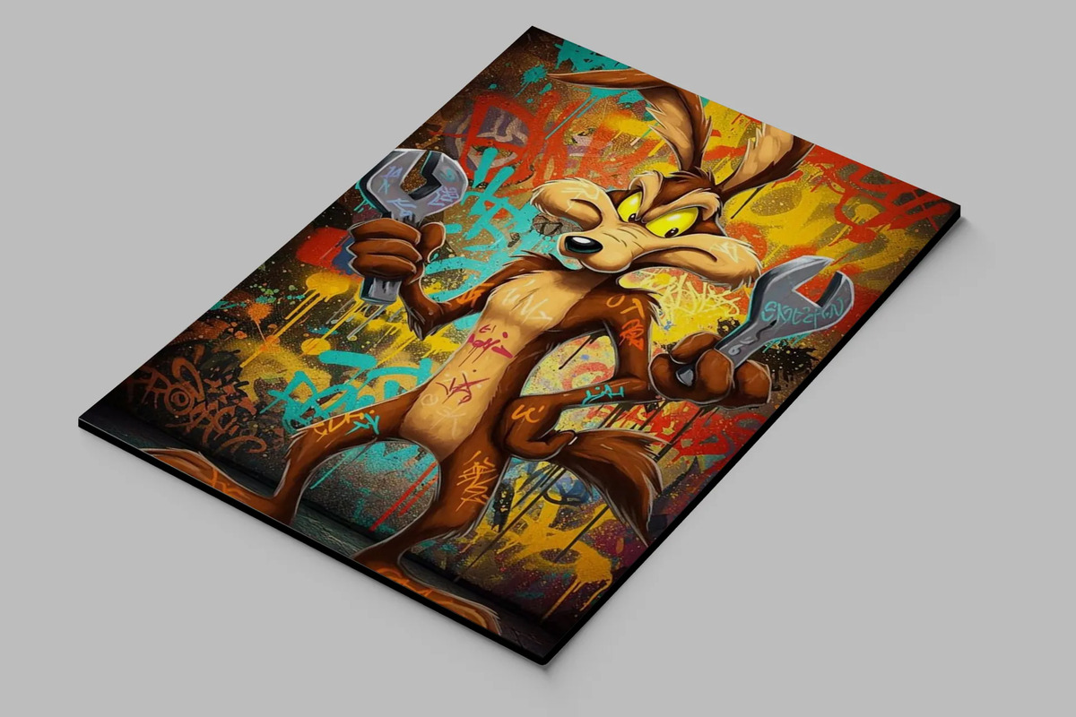 Cuadro Coyote Dibujo 763 70x100 Mdf Memoestampados - Imagen 3