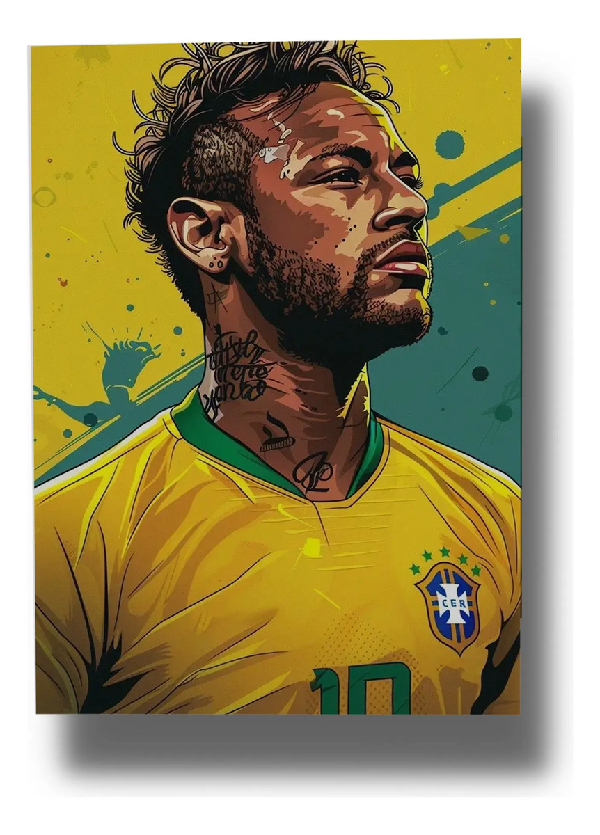 Cuadro Neymar 724 50x70 Mdf Memoestampados