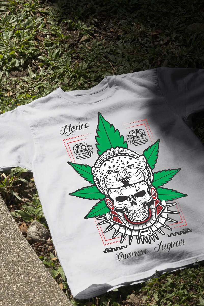 Remera: Guerrero Jaguar Cannabis Memoestampados - Imagen 3