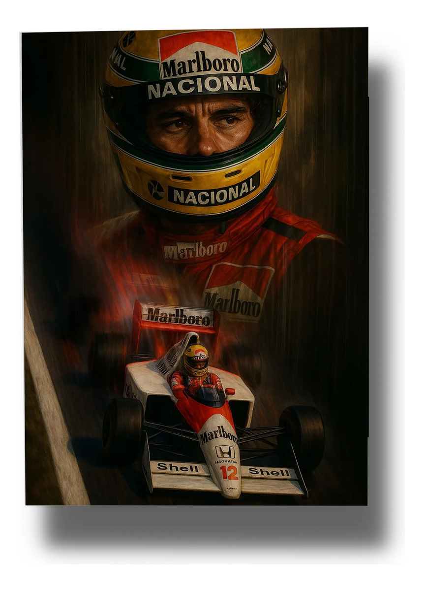 Cuadro Ayrton Senna 766 40x53 Mdf Memoestampados
