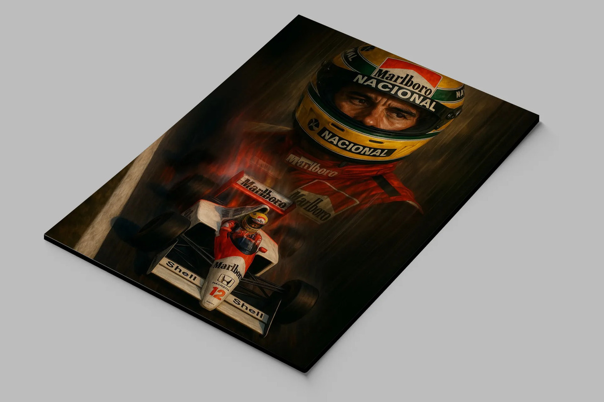 Cuadro Ayrton Senna 766 40x30 Mdf Memoestampados - Imagen 2