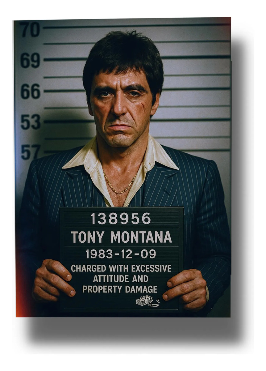 Cuadro Tony Montana 708 70x100 Mdf Memoestampados