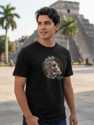 Remera: Craneo Arte Azteca Memoestampados