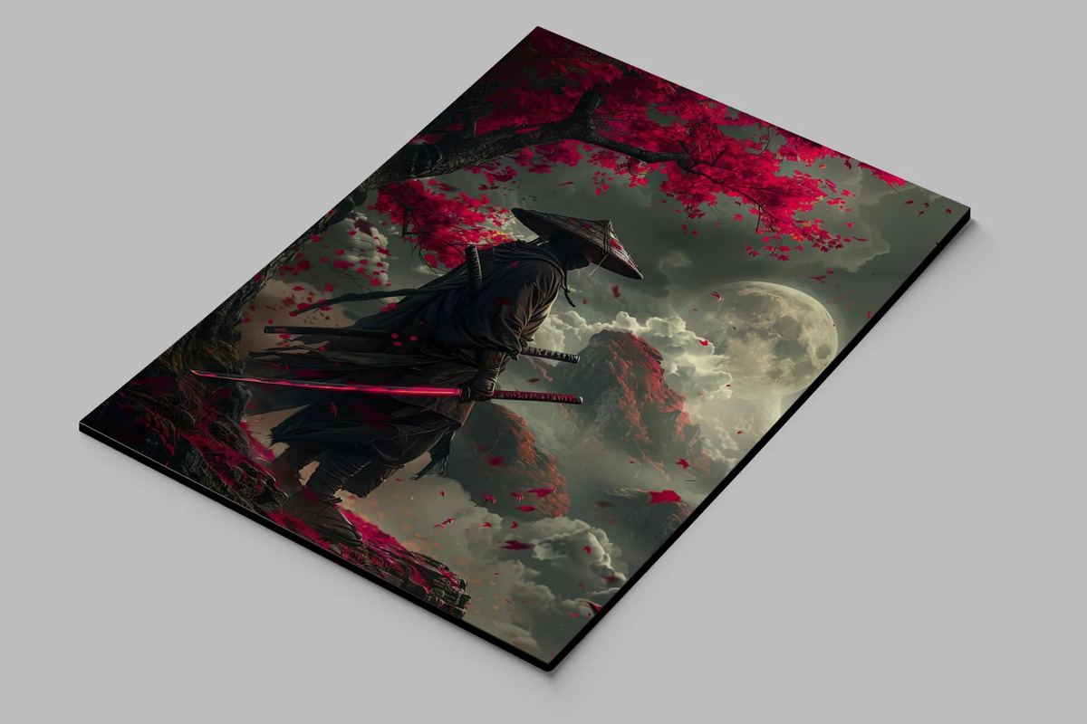 Cuadro Samurái Solitario Árbol 672 70x100 Mdf Memoestampados - Imagen 2