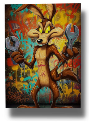 Cuadro Coyote Dibujo 763 50x70 Mdf Memoestampados