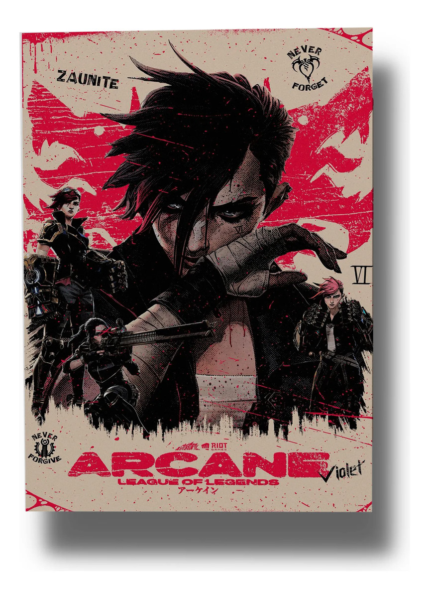 Cuadro Violet Arcane Lol 711 50x70 Mdf Memoestampados