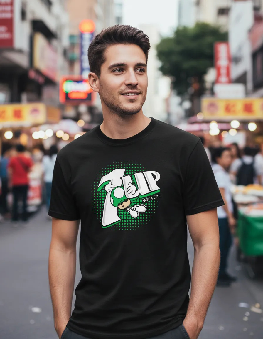 Remera: 1up Get A Life Memoestampados