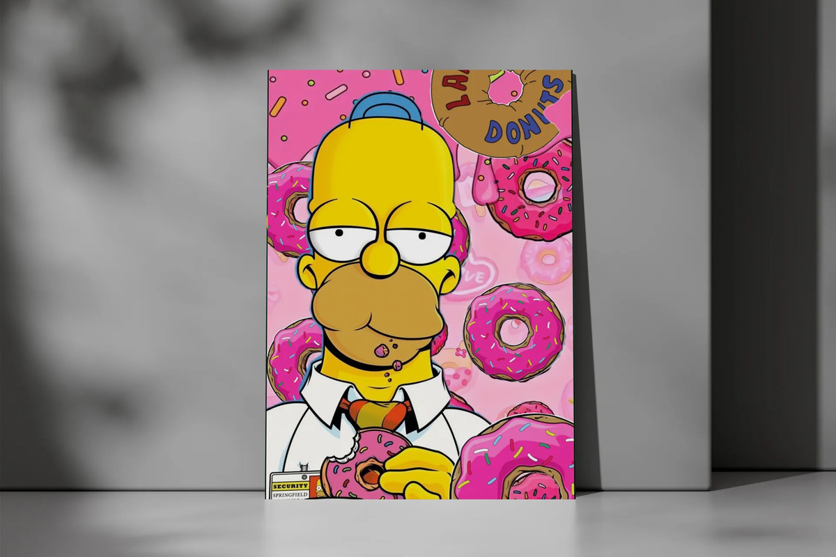 Cuadro Homero Donas 730 50x70 Mdf Memoestampados - Imagen 2