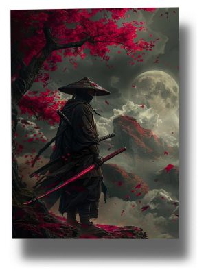 Cuadro Samurái Solitario Árbol 672 50x70 Mdf Memoestampados