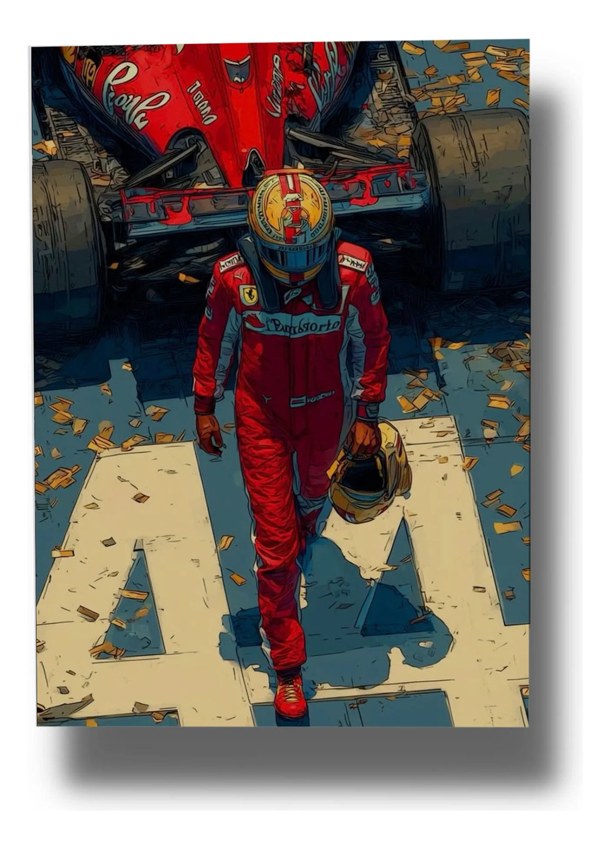 Cuadro Lewis Hamilton 687 50x70 Mdf Memoestampados