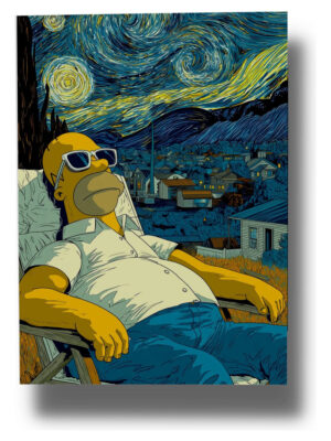Cuadro Homero Noche Estrellada 735 40x30 Mdf Memoestampados