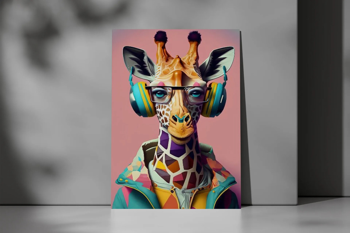 Cuadro Jirafa 749 50x70 Mdf Memoestampados - Imagen 3