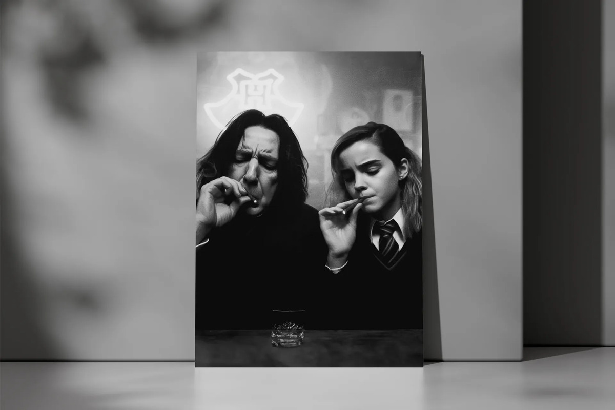 Cuadro Severus Snape Y Hermione 728 50x70 Mdf Memoestampados - Imagen 2