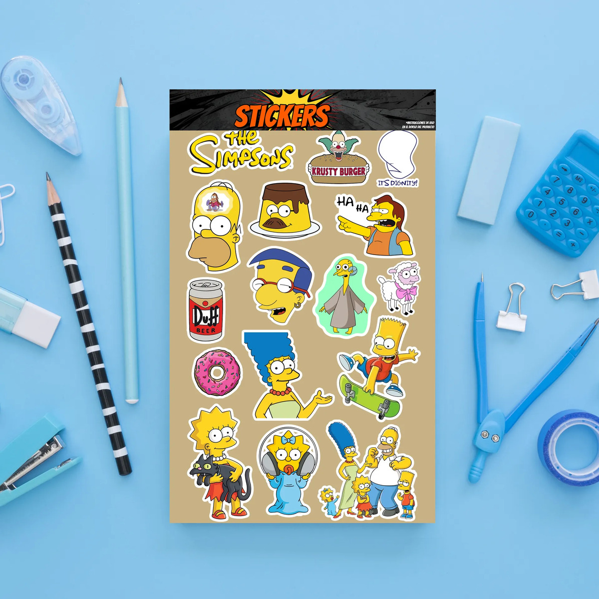 Pack Pegotines Stickers Los Simpsons Memoestampados - Imagen 2