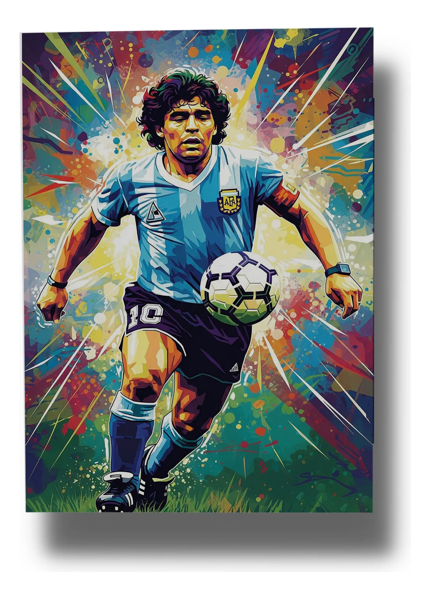 Cuadro Diego Maradona Argentina 714 50x70 Mdf Memoestampados